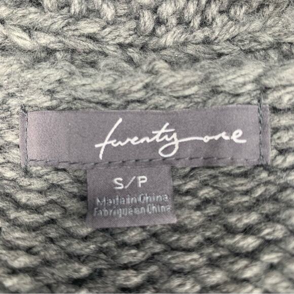 Twenty One Chunky Sweater Gray Satin Ribbon Side Tie Size S - Picture 8 of 9